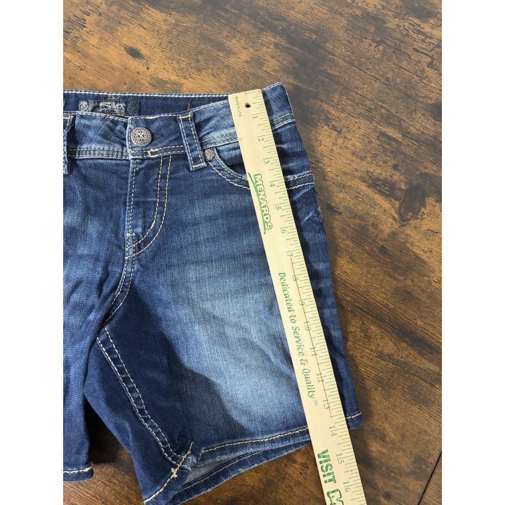 Silver Suki Stretch Shorts Blue Denim Jorts Size 28 (6" Inseam)‎ Womens - Picture 8 of 10